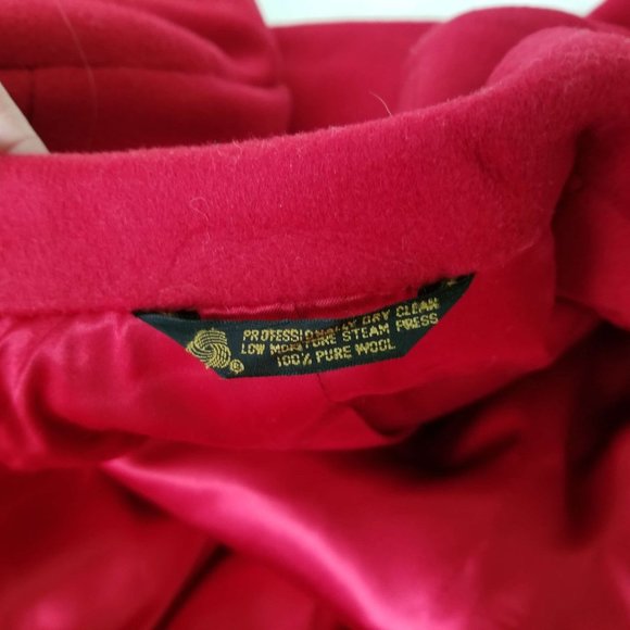 Vintage Wells & Coverly Red Wool Coat - Picture 15 of 16